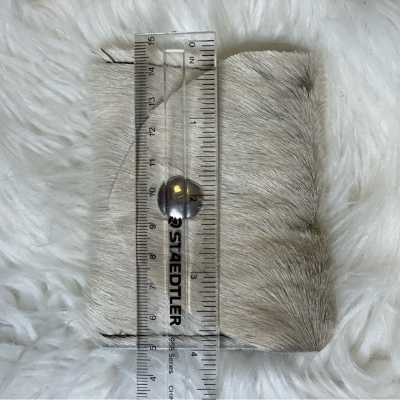 Handcrafted Hair on Hide Genuine Leather Card Holder with Snap Closure - Picture 5 of 6